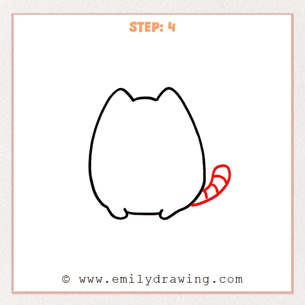 how to draw a pusheen cat - Step 4